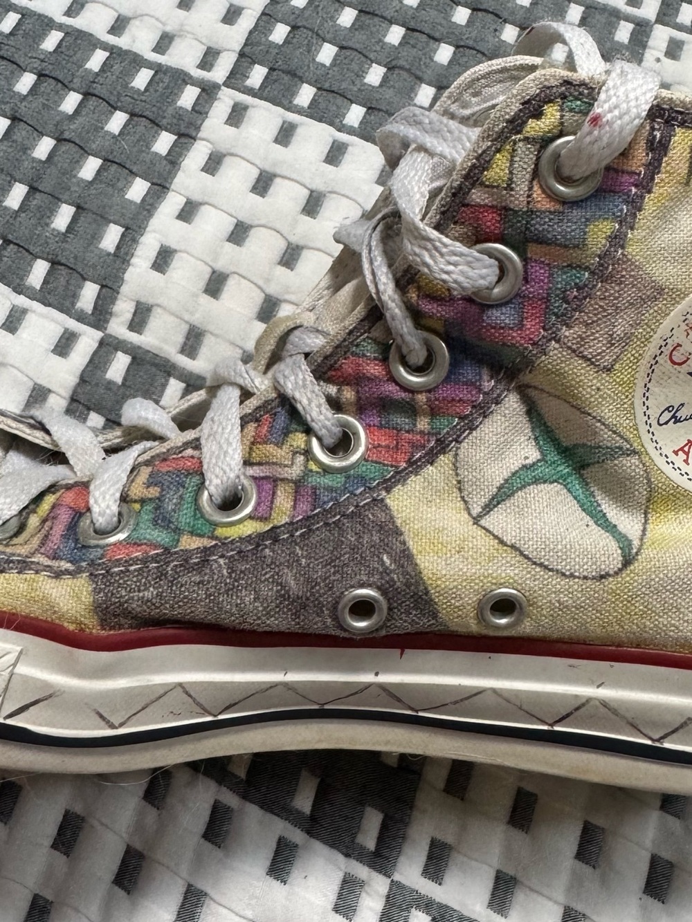 Converse Hand-Drawn High Top Sneakers — Multicolor Artwork - Womens 8/ Mens 6 - Picture 4 of 12